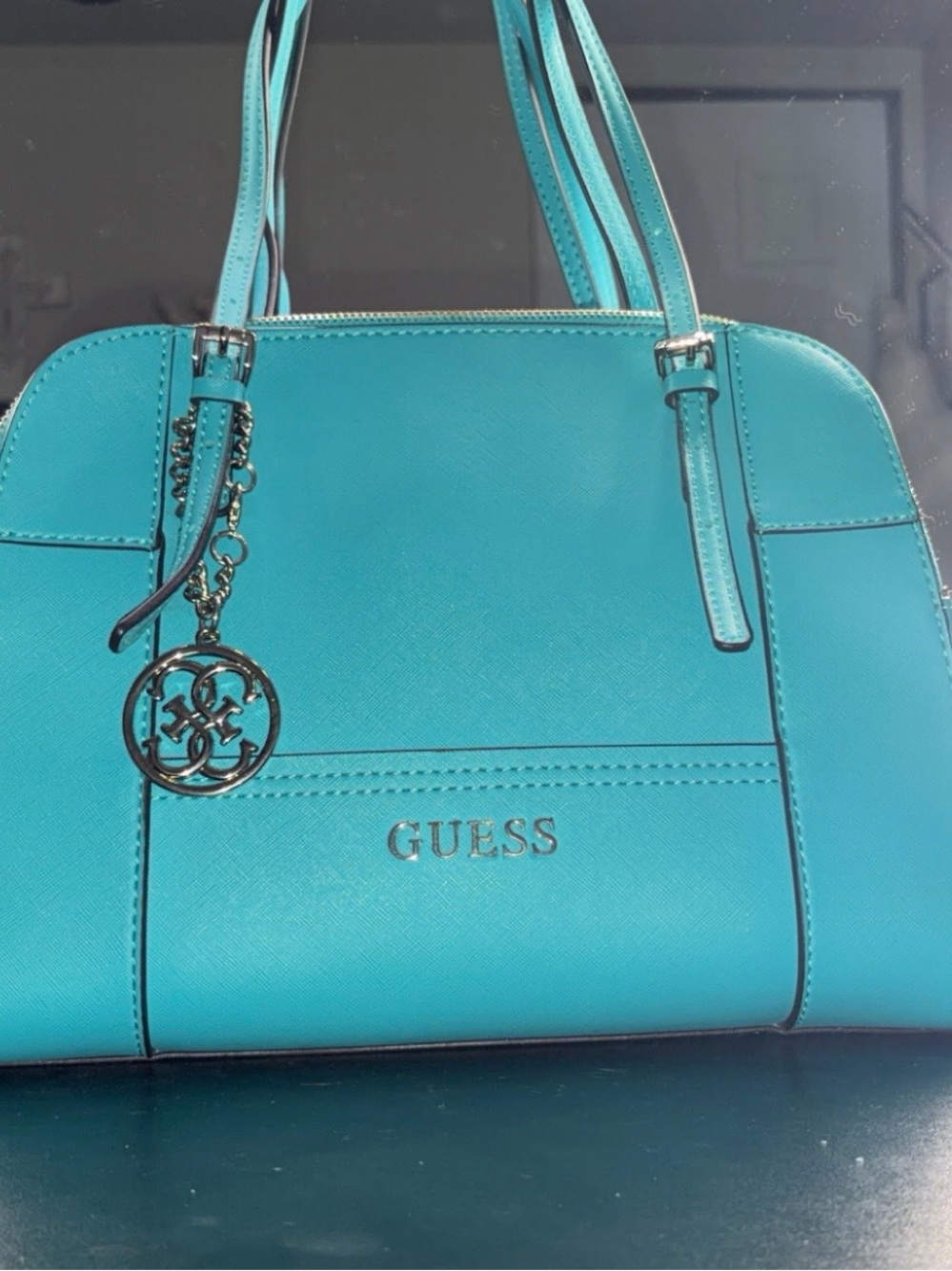 GUESS Turquoise Dome Satchel with Charm